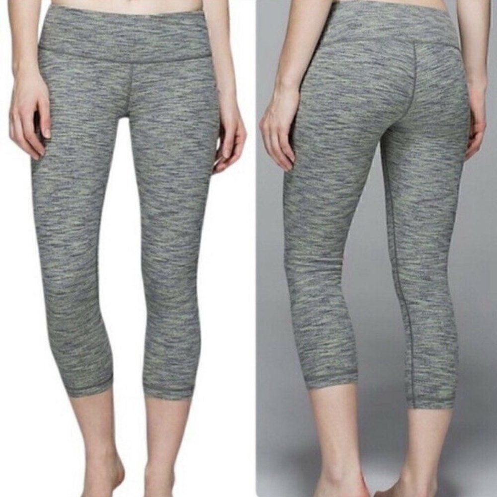 Lululemon Wunder Under Crop II Jacquard Space dye Gray